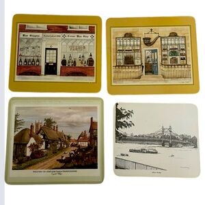 Vintage Pimpernel Decorative Corkback Placemats Set of 3. 1 is felt back.